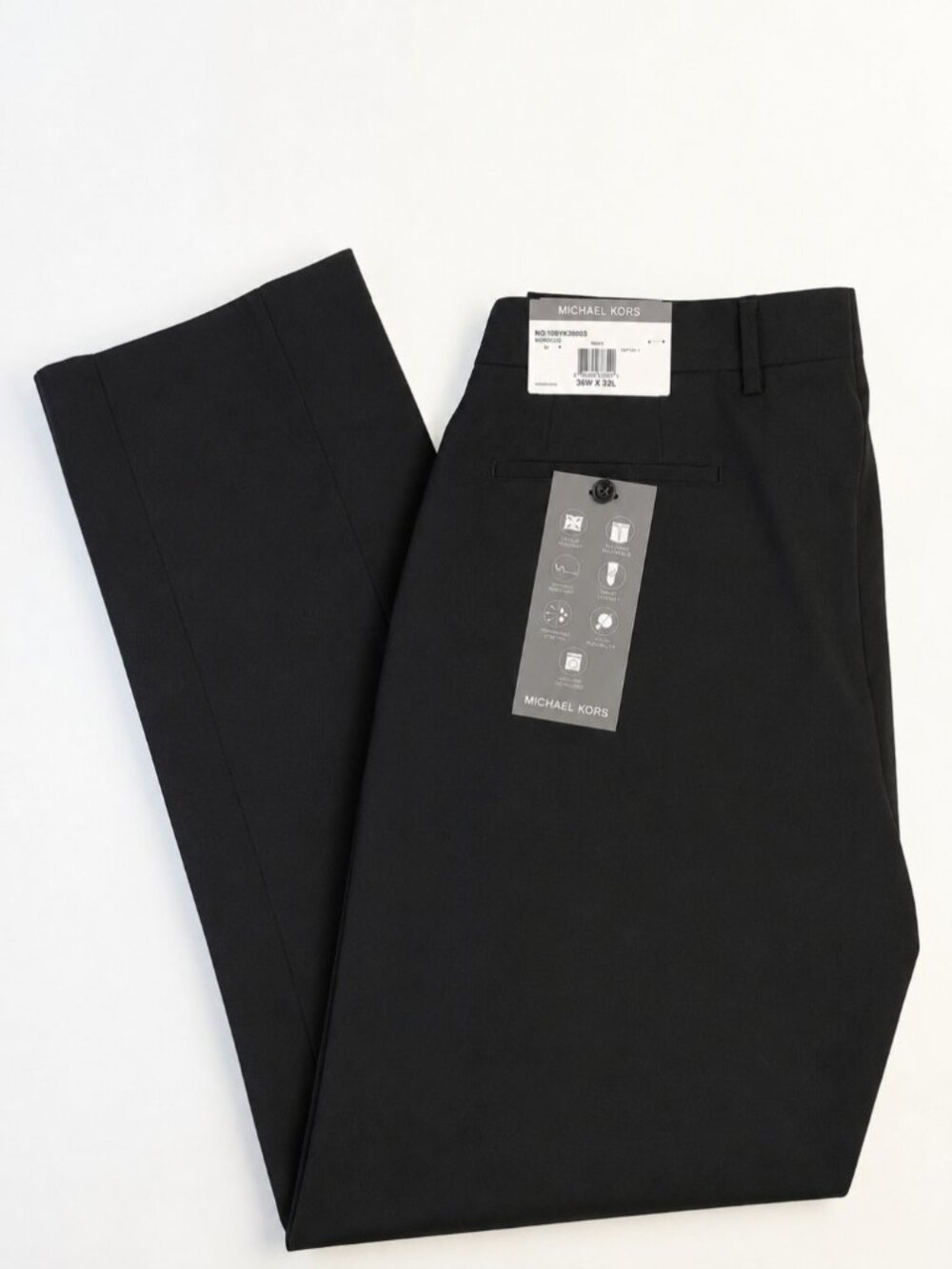 MICHAEL KORS Mens 36x32 Black Stretch Newbury Dress Pants/Slacks NWT